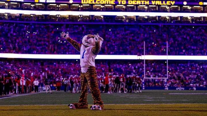 The LSU mascot at a game earlier this season.