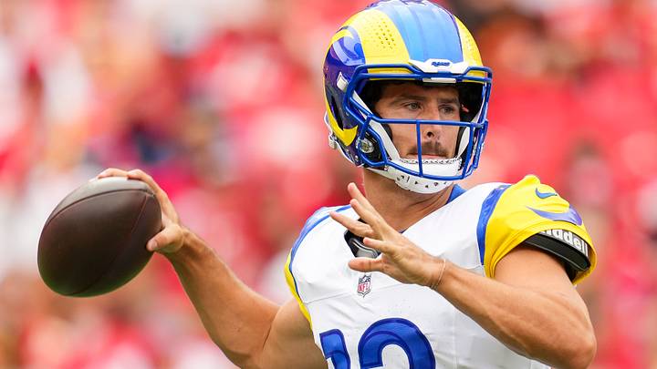 Stetson Bennett IV against the Kansas City Chiefs at Arrowhead Stadium. Stetson Bennett IV against the Kansas City Chiefs at Arrowhead Stadium.