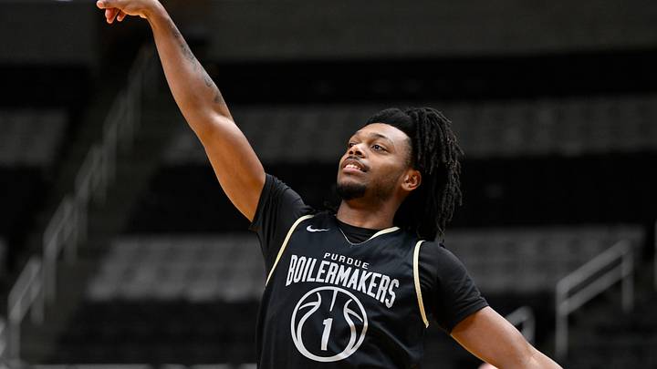 Mar 25, 2026; San Jose, CA, USA; Purdue Boilermakers guard Antione West (1) shoots the basketball during a practice session ahead of the west regional of the men's 2026 NCAA Tournament at SAP Center. Mandatory Credit: Eakin Howard-Imagn Images Mar 25, 2026; San Jose, CA, USA; Purdue Boilermakers guard Antione West (1) shoots the basketball during a practice session ahead of the west regional of the men's 2026 NCAA Tournament at SAP Center. Mandatory Credit: Eakin Howard-Imagn Images