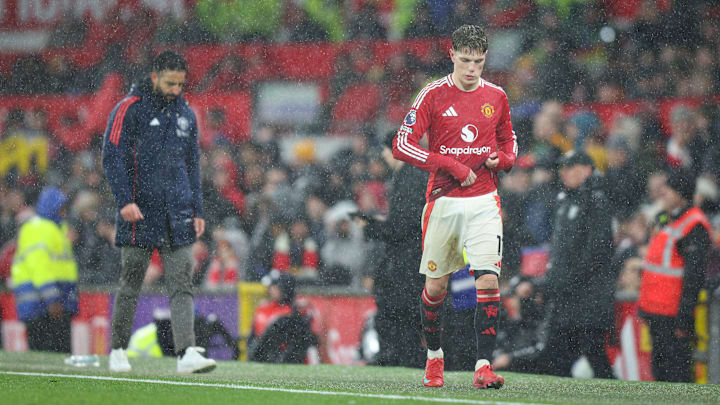 Alejandro Garnacho headed straight for the tunnel after being taken off by Ruben Amorim