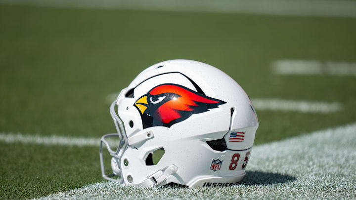 September 21, 2025; Santa Clara, California, USA; Detail view of an Arizona Cardinals helmet for tight end Trey McBride (85) before the game against the San Francisco 49ers at Levi's Stadium. Mandatory Credit: Kyle Terada-Imagn Images September 21, 2025; Santa Clara, California, USA; Detail view of an Arizona Cardinals helmet for tight end Trey McBride (85) before the game against the San Francisco 49ers at Levi's Stadium. Mandatory Credit: Kyle Terada-Imagn Images