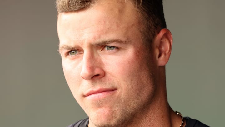 Mar 2, 2024; Sarasota, Florida, USA; New York Yankees outfielder Brandon Lockridge (77) at Ed Smith Stadium. Mandatory Credit: Kim Klement Neitzel-Imagn Images Mar 2, 2024; Sarasota, Florida, USA; New York Yankees outfielder Brandon Lockridge (77) at Ed Smith Stadium. Mandatory Credit: Kim Klement Neitzel-Imagn Images