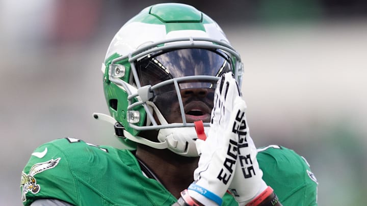 Dec 29, 2024; Philadelphia, Pennsylvania, USA; Philadelphia Eagles wide receiver A.J. Brown (11) reacts against the Dallas Cowboys at Lincoln Financial Field. Mandatory Credit: Bill Streicher-Imagn Images