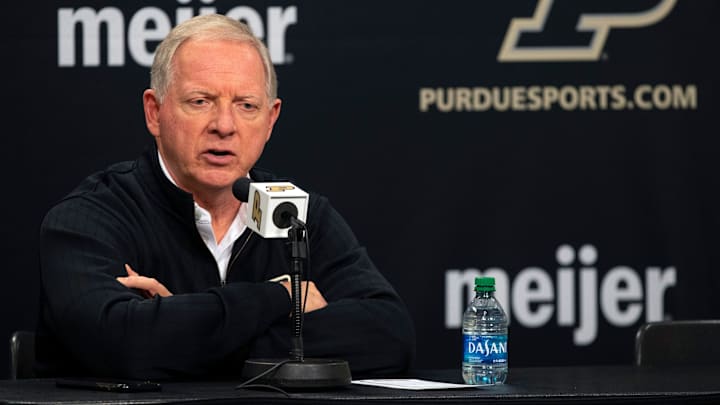 Purdue University Director of Athletics Mike Bobinski addresses the football head coach position.