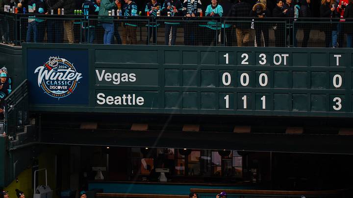 Jan 1, 2024; Seattle, Washington, USA; Fans cheer following a 3-0 victory by the Seattle Kraken against the Vegas Golden Knights in the 2024 Winter Classic ice hockey game at T-Mobile Park. Mandatory Credit: Joe Nicholson-USA TODAY Sports Jan 1, 2024; Seattle, Washington, USA; Fans cheer following a 3-0 victory by the Seattle Kraken against the Vegas Golden Knights in the 2024 Winter Classic ice hockey game at T-Mobile Park. Mandatory Credit: Joe Nicholson-USA TODAY Sports