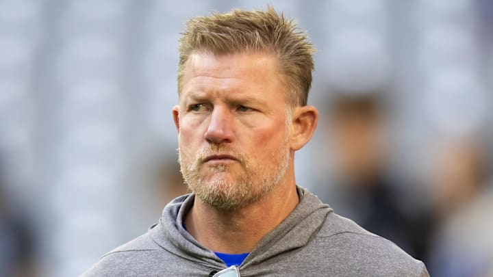 Nov 26, 2023; Glendale, Arizona, USA; Los Angeles Rams general manager Les Snead against the Arizona Cardinals at State Farm Stadium. Mandatory Credit: Mark J. Rebilas-USA TODAY Sports