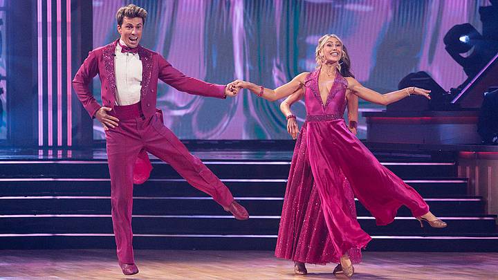 For Week 6, Olson and Slater performed a quickstep to “L-O-V-E,” by Nat King Cole. For Week 6, Olson and Slater performed a quickstep to “L-O-V-E,” by Nat King Cole.