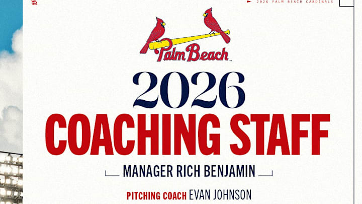 Evan Johnson has been hired with Palm Beach, a minor league affiliate of the St. Louis Cardinals.