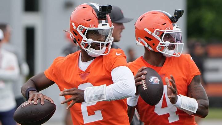 Cleveland Browns quarterbacks Shedeur Sanders and Deshaun Watson Cleveland Browns quarterbacks Shedeur Sanders and Deshaun Watson