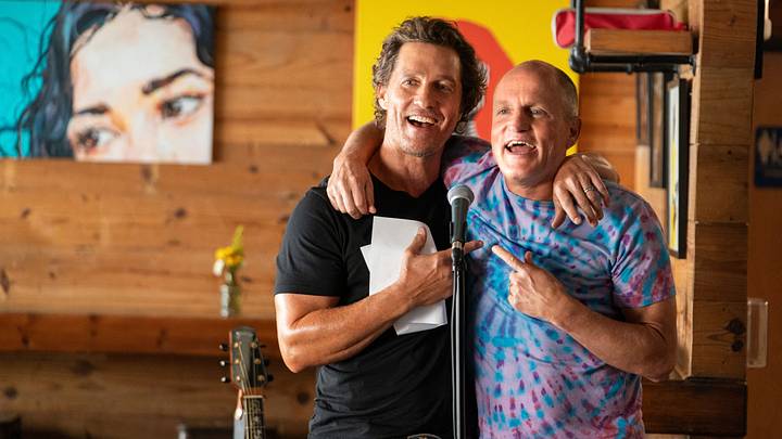 Matthew McConaughey and Woody Harrelson in “Brothers,” premiering September 23, 2026 on Apple TV.