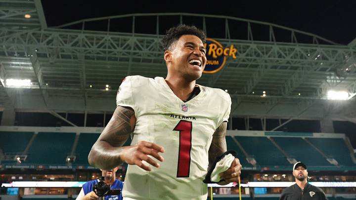 Aug 28, 2026; Miami Gardens, Florida, USA; Atlanta Falcons quarterback Tua Tagovailoa (1) reacts as he exits the field after the game against the Miami Dolphins at Hard Rock Stadium. Mandatory Credit: Sam Navarro-Imagn Images Aug 28, 2026; Miami Gardens, Florida, USA; Atlanta Falcons quarterback Tua Tagovailoa (1) reacts as he exits the field after the game against the Miami Dolphins at Hard Rock Stadium. Mandatory Credit: Sam Navarro-Imagn Images