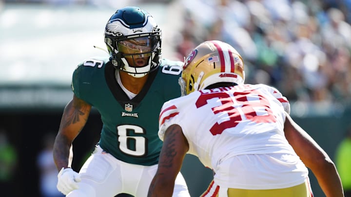 Philadelphia Eagles WR DeVonta Smith may be set up for a big game with Renardo Green questionable for the San Francisco 49ers