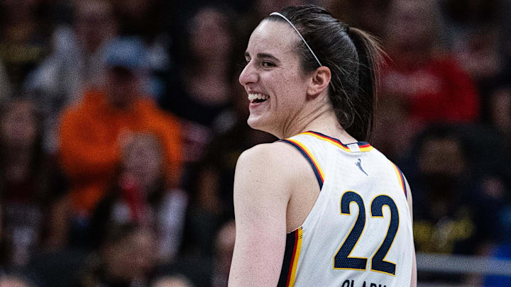 May 24, 2025; Indianapolis, Indiana, USA; Indiana Fever guard Caitlin Clark (22) in the first half against the New York Liberty at Gainbridge Fieldhouse. Mandatory Credit: Trevor Ruszkowski-Imagn Images May 24, 2025; Indianapolis, Indiana, USA; Indiana Fever guard Caitlin Clark (22) in the first half against the New York Liberty at Gainbridge Fieldhouse. Mandatory Credit: Trevor Ruszkowski-Imagn Images