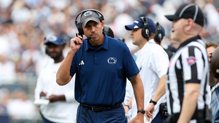 Penn State Nittany Lions head coach Matt Campbell walks on the sideline during the first quarter against the Buffalo Bulls at Beaver Stadium. Penn State Nittany Lions head coach Matt Campbell walks on the sideline during the first quarter against the Buffalo Bulls at Beaver Stadium.