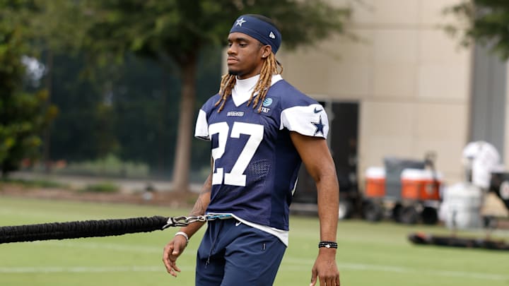 Dallas Cowboys cornerback Shavon Revel Jr. goes through a drill during practice at the Ford Center at The Star Dallas Cowboys cornerback Shavon Revel Jr. goes through a drill during practice at the Ford Center at The Star