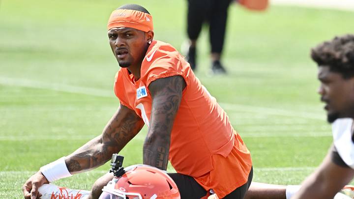 Jul 29, 2026; Berea, OH, USA; Cleveland Browns quarterback Deshaun Watson (4) at CrossCountry Mortgage Campus. Mandatory Credit: Ken Blaze-Imagn Images Jul 29, 2026; Berea, OH, USA; Cleveland Browns quarterback Deshaun Watson (4) at CrossCountry Mortgage Campus. Mandatory Credit: Ken Blaze-Imagn Images