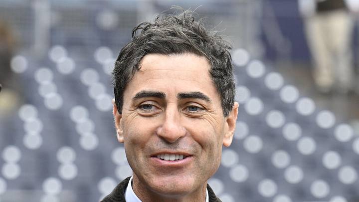 Mar 27, 2025; San Diego, California, USA; San Diego Padres general manager A.J. Preller looks on before an Opening Day baseball game between the San Diego Padres and the Atlanta Braves at Petco Park. Mandatory Credit: Denis Poroy-Imagn Images Mar 27, 2025; San Diego, California, USA; San Diego Padres general manager A.J. Preller looks on before an Opening Day baseball game between the San Diego Padres and the Atlanta Braves at Petco Park. Mandatory Credit: Denis Poroy-Imagn Images
