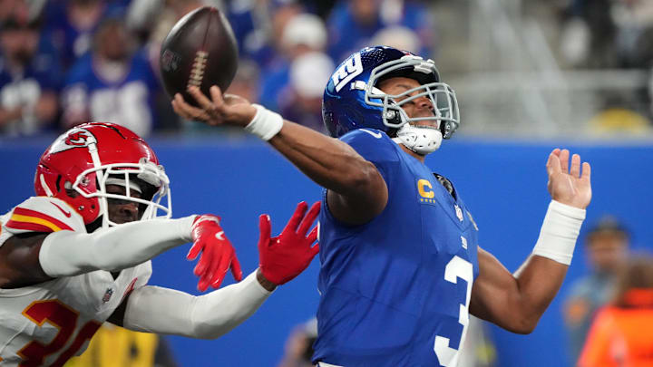 New York Giants quarterback Russell Wilson was booed by fans during the team's loss to the Chiefs in Week 3.