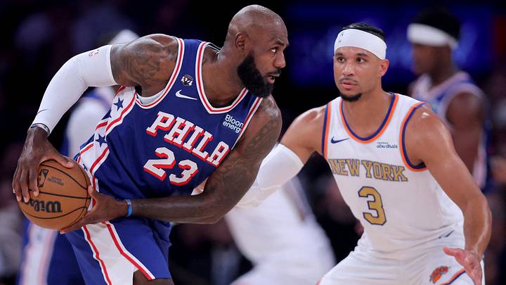 Oct 20, 2026; New York, New York, USA; Philadelphia 76ers forward LeBron James (23) controls the ball against New York Knicks guard Josh Hart (3) during the first quarter at Madison Square Garden. Mandatory Credit: Brad Penner-Imagn Images TPX IMAGES OF THE DAY Oct 20, 2026; New York, New York, USA; Philadelphia 76ers forward LeBron James (23) controls the ball against New York Knicks guard Josh Hart (3) during the first quarter at Madison Square Garden. Mandatory Credit: Brad Penner-Imagn Images TPX IMAGES OF THE DAY