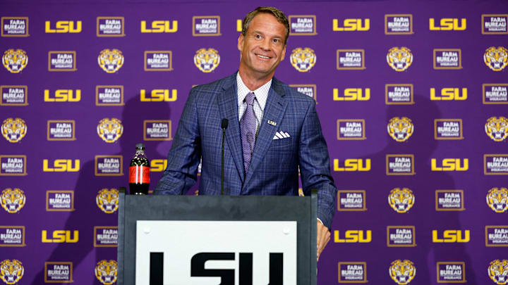 LSU Football Hosts Press Conference Introducing New Head Coach Lane Kiffin LSU Football Hosts Press Conference Introducing New Head Coach Lane Kiffin