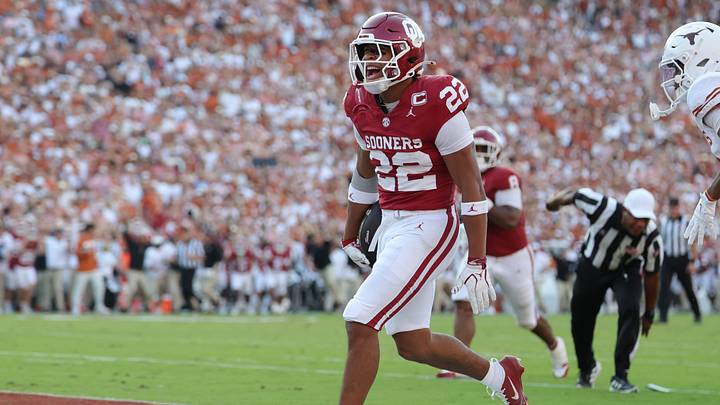 Oklahoma safety Peyton Bowen celebrates after returning an interception for a touchdown against Texas. | Kevin Jairaj-Imagn Images Oklahoma safety Peyton Bowen celebrates after returning an interception for a touchdown against Texas. | Kevin Jairaj-Imagn Images