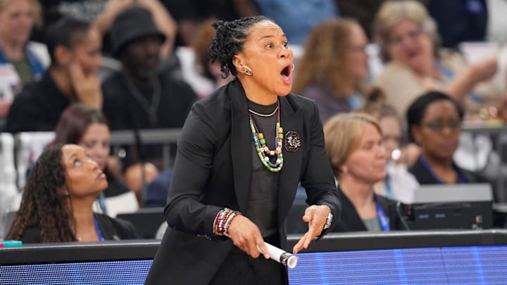 The South Carolina Gamecocks and head coach Dawn Staley are favored in the National Championship. The South Carolina Gamecocks and head coach Dawn Staley are favored in the National Championship.