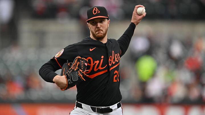 May 24, 2026; Baltimore, Maryland, USA;  Baltimore Orioles pitcher Trevor Rogers (28) pitches in the first inning against the Detroit Tigers at Oriole Park at Camden Yards. Mandatory Credit: Jamie Sabau-Imagn Images