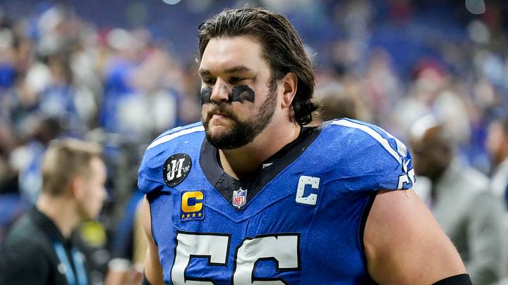 Dec 22, 2025; Indianapolis, Indiana, USA; Indianapolis Colts guard Quenton Nelson (56) leaves the field after losing a game against the San Francisco 49ers at Lucas Oil Stadium. Dec 22, 2025; Indianapolis, Indiana, USA; Indianapolis Colts guard Quenton Nelson (56) leaves the field after losing a game against the San Francisco 49ers at Lucas Oil Stadium.