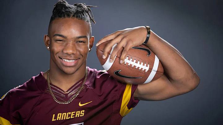 Bijan Robinson, Atlanta Falcons running back and Salpointe Catholic alumnus, had his high school number retired on Sept. 4. Bijan Robinson, Atlanta Falcons running back and Salpointe Catholic alumnus, had his high school number retired on Sept. 4.