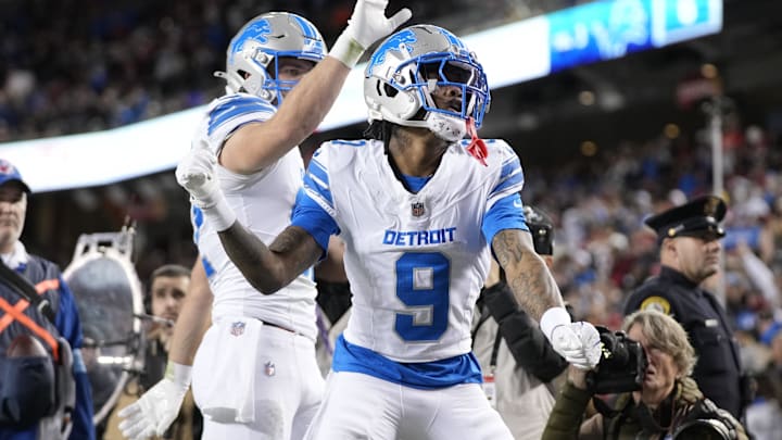 Detroit Lions wide receiver Jameson Williams (9).