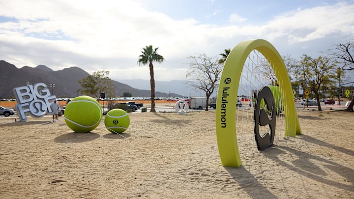Scenes from a lululemon activation at Indian Wells.