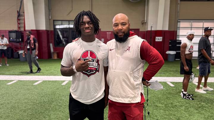 Alabama 2027 RB Commit Tai Phillips and Crimson Tide RB Coach Robert Gillespie Alabama 2027 RB Commit Tai Phillips and Crimson Tide RB Coach Robert Gillespie