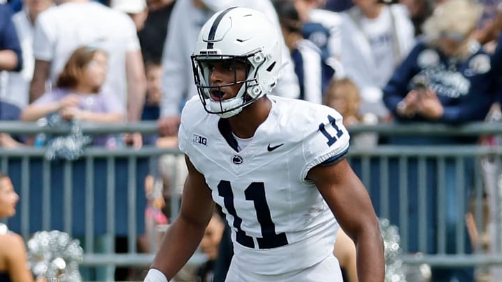 Penn State football linebacker LaVar Arrington II at the Blue-White Spring Game 2025