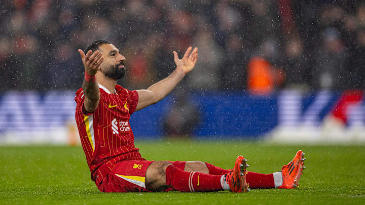 Mohamed Salah celebrating his 18th Premier League goal of the season in Liverpool's thrilling 2-2 draw vs. Manchester United on Sunday. Mohamed Salah celebrating his 18th Premier League goal of the season in Liverpool's thrilling 2-2 draw vs. Manchester United on Sunday.