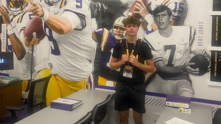 Caden Jones is shown on an LSU visit.