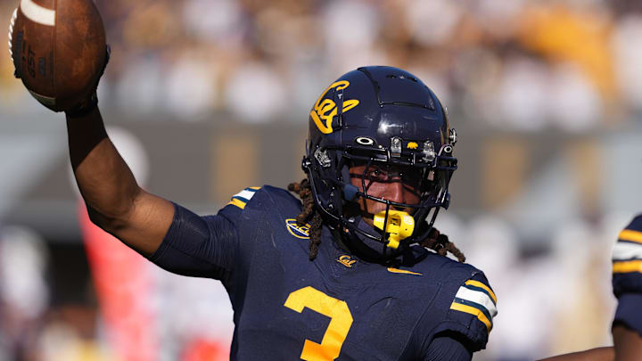 California Golden Bears defensive back Nohl Williams (3) reacts after intercepting a pass against the UC Davis Aggies.