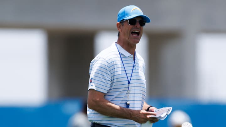 Los Angeles Chargers head coach Jim Harbaugh