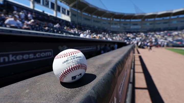 Mar 18, 2025; Tampa, Florida, USA;  a general view of the stadium before a spring training game between the New York Yankees and the Boston Red Sox at George M. Steinbrenner Field. Mandatory Credit: Nathan Ray Seebeck-Imagn Images