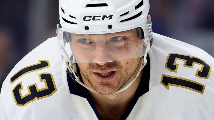 Jan 12, 2026; Buffalo, New York, USA;  Florida Panthers center Sam Reinhart (13) waits for the face-off during the third period against the Buffalo Sabres at KeyBank Center. Mandatory Credit: Timothy T. Ludwig-Imagn Images
