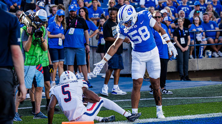BYU linebacker Aisea Moa against Arizona