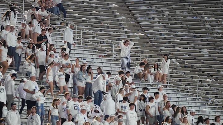 Penn State Nittany Lions fans react after losing to the Oregon Ducks during overtime at Beaver Stadium. Penn State Nittany Lions fans react after losing to the Oregon Ducks during overtime at Beaver Stadium.