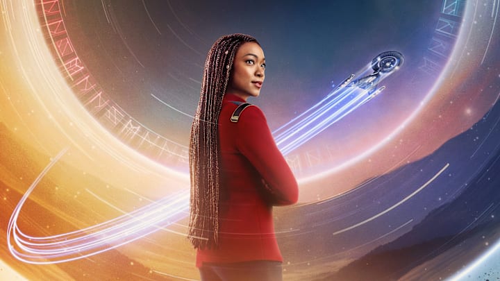 Sonequa Martin-Green as Burnham in season 5 key art of the Paramount+ original series STAR TREK: DISCOVERY. Photo Credit: James Dimmock/Paramount+