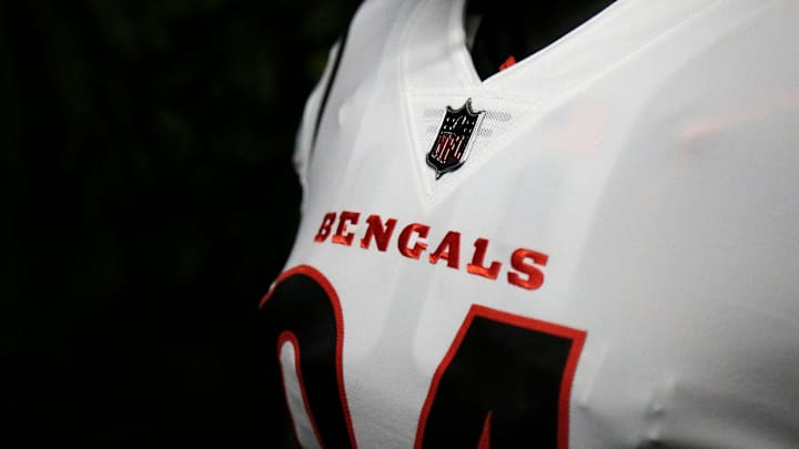 The Cincinnati Bengals unveil new uniforms during a special event at Paul Brown Stadium in downtown Cincinnati on Monday, April 19, 2021. The new designs marked the first major change to the team's main uniform in 17 years.
New Bengals Uniforms The Cincinnati Bengals unveil new uniforms during a special event at Paul Brown Stadium in downtown Cincinnati on Monday, April 19, 2021. The new designs marked the first major change to the team's main uniform in 17 years.
New Bengals Uniforms