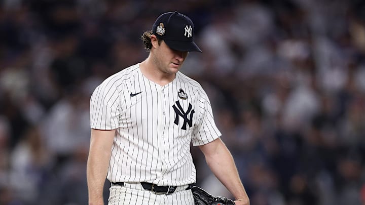 Gerrit Cole struggles in fifth inning of the World Series - Los Angeles Dodgers v New York Yankees - Game 5