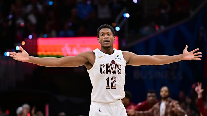 Oct 26, 2025; Cleveland, Ohio, USA; Cleveland Cavaliers guard De'Andre Hunter (12) celebrates after hitting a three point basket against the Milwaukee Bucks during the second half at Rocket Arena. Mandatory Credit: Ken Blaze-Imagn Images Oct 26, 2025; Cleveland, Ohio, USA; Cleveland Cavaliers guard De'Andre Hunter (12) celebrates after hitting a three point basket against the Milwaukee Bucks during the second half at Rocket Arena. Mandatory Credit: Ken Blaze-Imagn Images