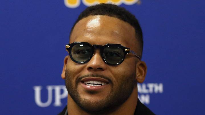 Former Los Angeles Rams defensive tackle Aaron Donald speaks
