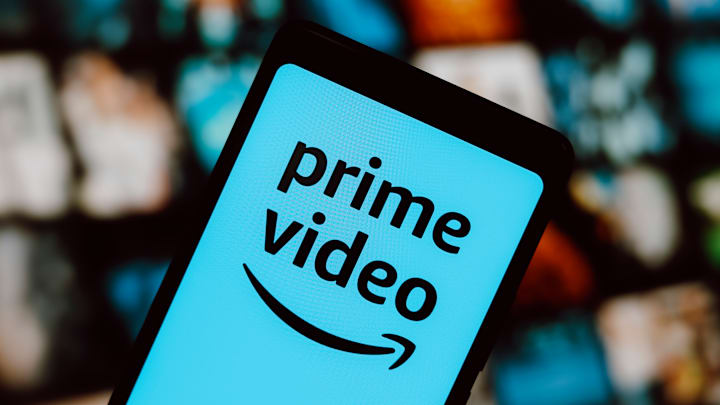 In this photo illustration, the Amazon Prime Video logo is...
