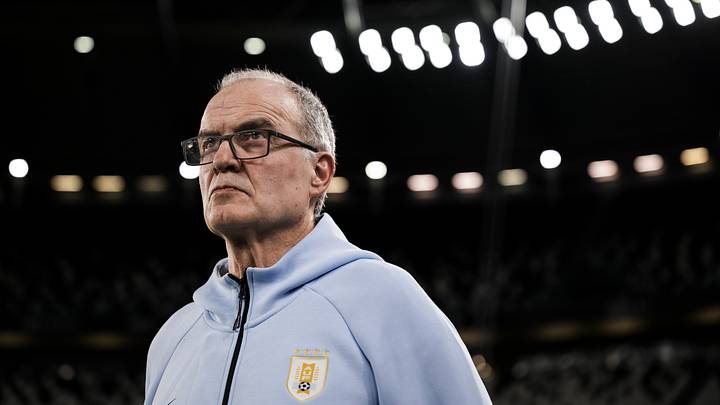 Marcelo Bielsa, head coach of Uruguay, looks on prior to the