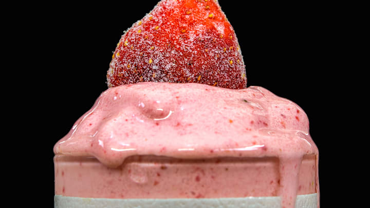 Smoothie drink made with frozen strawberries...