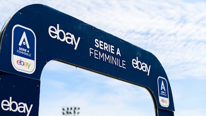 The Serie A femminile' setup, sponsored by ebay is seen...